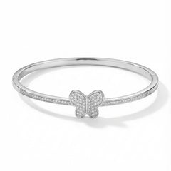 Butterfly shine silver kada for women