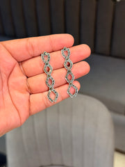 Spiral glow silver earrings