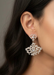 Bloom royale silver earrings