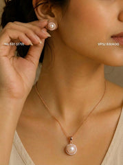 Pearluxe silver pendant set for women