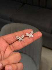 Crystal flutter silver stud