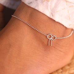 KnotBeads Silver Payal for Women