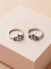 Aqua veil silver toe rings for women