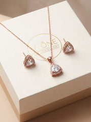 Infinite diamond silver pendant set for women