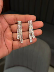 Navya emerald silver earrings