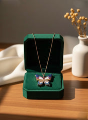 Butterfly mirage silver chain pendant