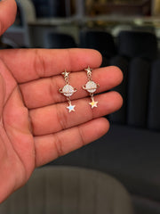 Galaxy dangle silver earrings
