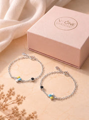 Tiny multiple pearl silver kids bracelet