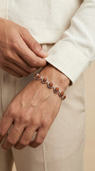Silver Hexagon Rudraksha Bracelet