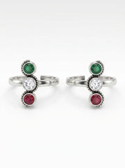 Oxi bloom silver toerings for women