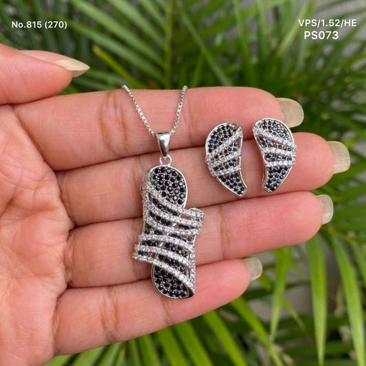Alina spark silver pendant set for women