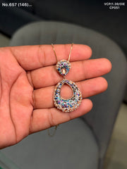 Prismatic aura silver chain pendant