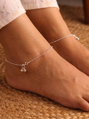 Balls bliss Ghungaroo silver Payal for women