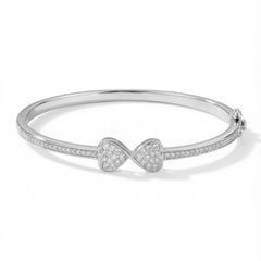 Heart spark silver kada for women