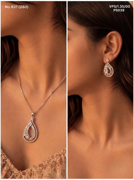 Tanisha silver pendant set for women