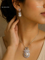 Moonlight Pearl silver pendant set for women