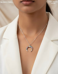 Silver eclipse silver chain pendant