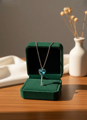 Mystic key silver chain pendant