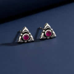 Tri-rose silver stud