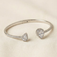 White aura silver kada for women