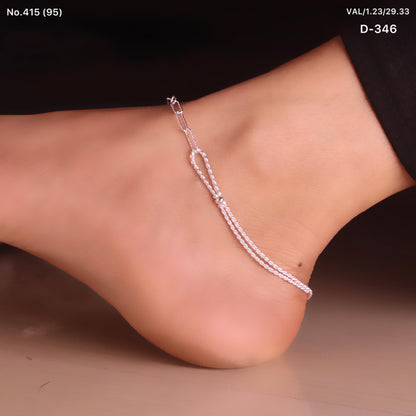 Layered Beauty Silver Payal for Women