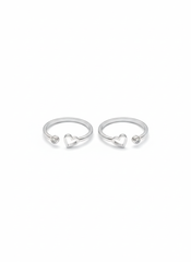 Duo desire silver toerings for women