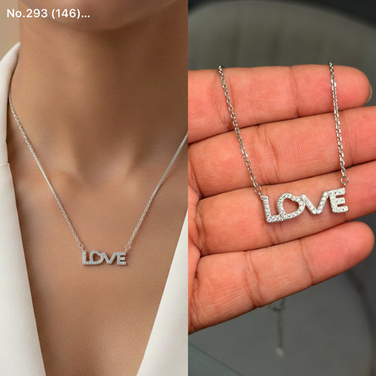 Love charm silver chain pendant