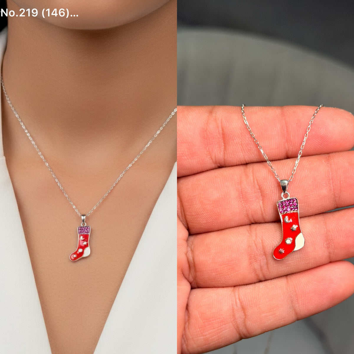 Vermilion vibe silver chain pendant