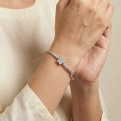 Butterfly shine silver kada for women