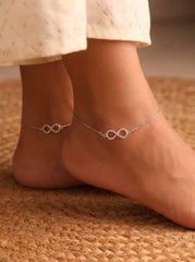 Anantika infinity silver Payal for women