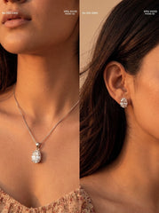 Ovalshine silver pendant set for women