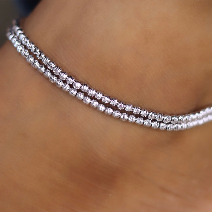 Silver Motif Charm Payal