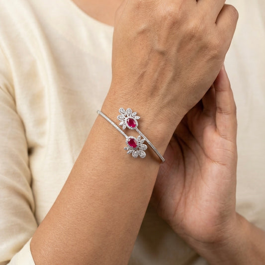 Velvet shine silver kada for women
