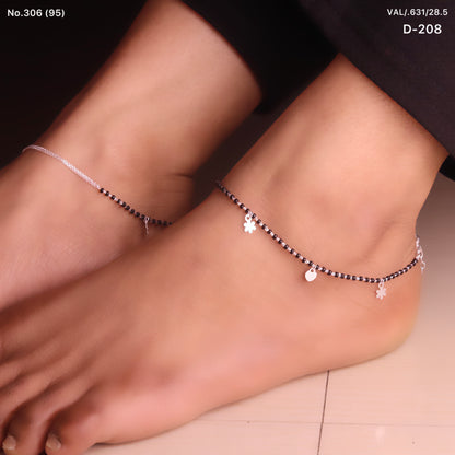 Sleek Twinkle Charm Silver Payal for Women