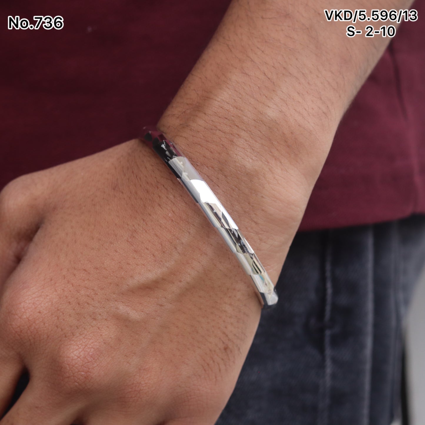 Silver Men's Kada by V One Jewellery