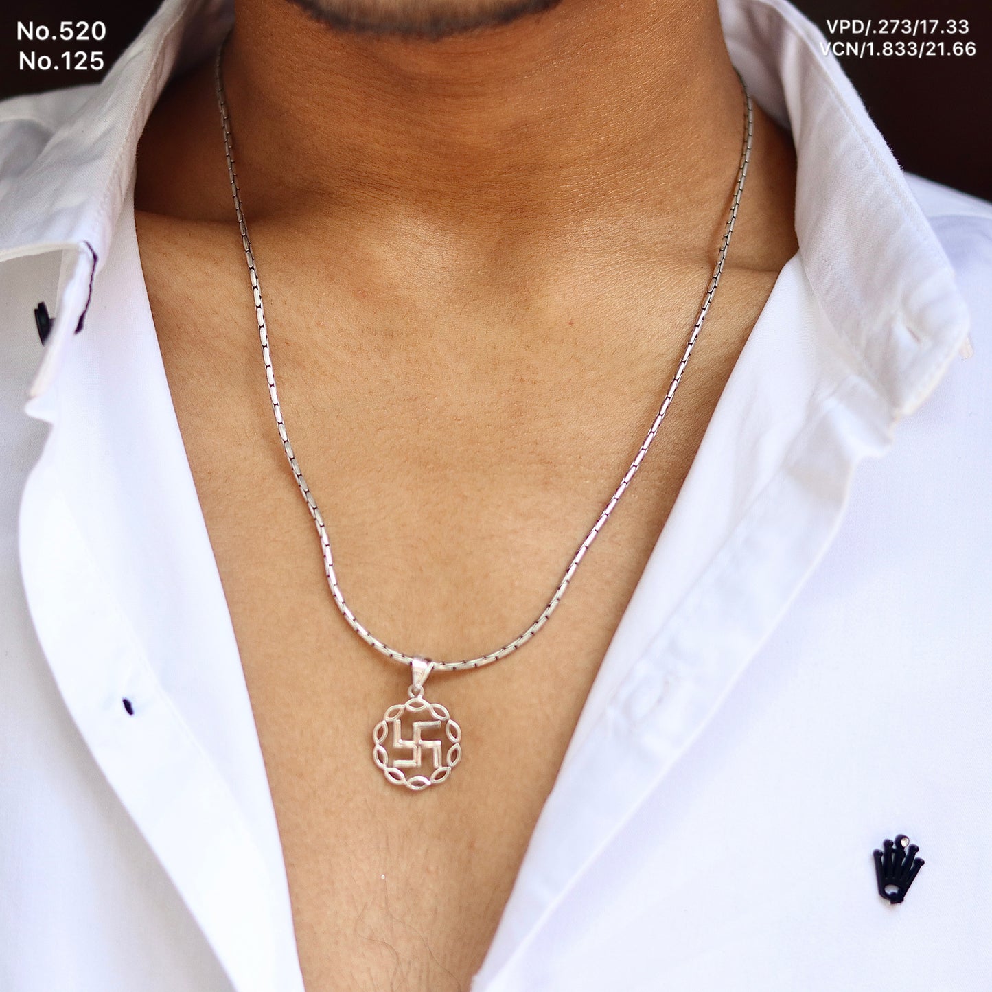 Spiritual Swastik Silver Pendant