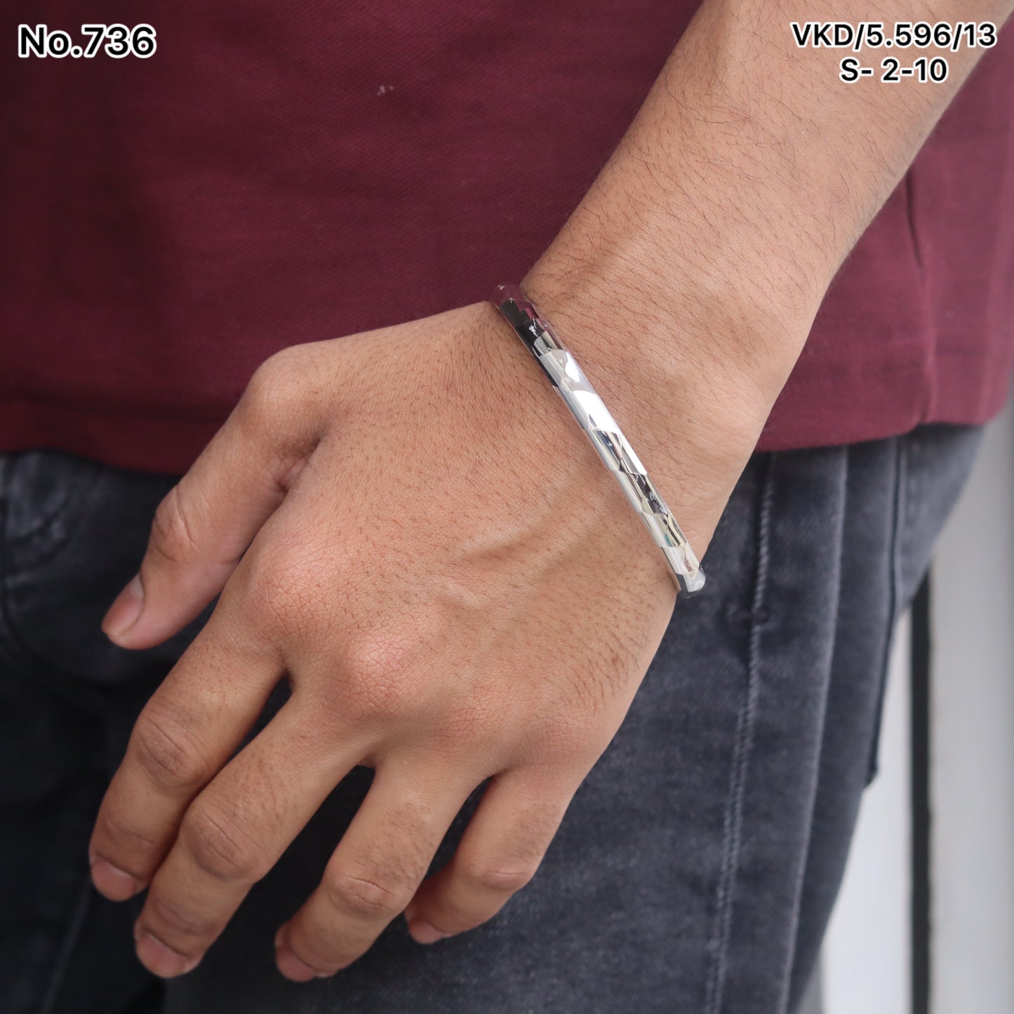 Silver Men's Kada by V One Jewellery