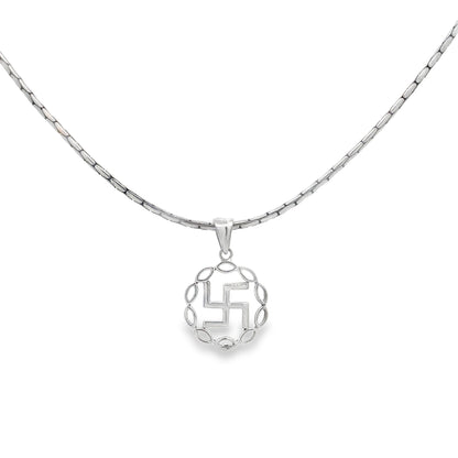 Spiritual Swastik Silver Pendant