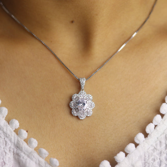 Crescent Pure Silver Pendant Set