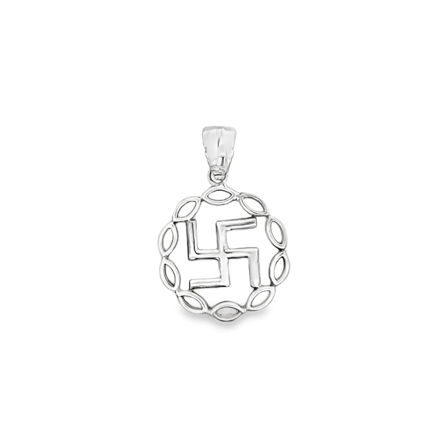 Spiritual Swastik Silver Pendant