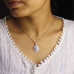 Crescent Pure Silver Pendant Set