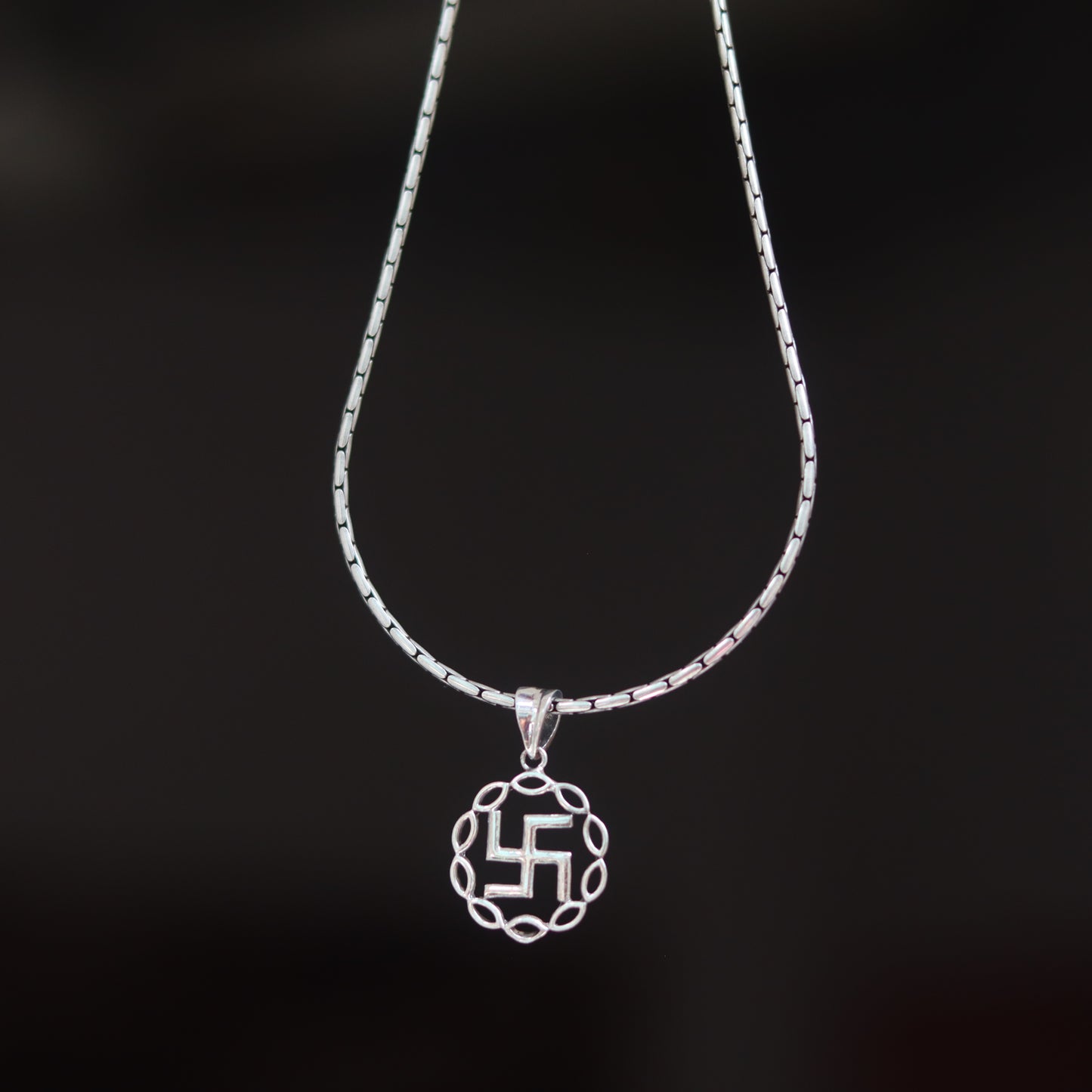 Spiritual Swastik Silver Pendant