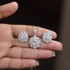 Crescent Pure Silver Pendant Set
