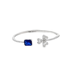 Silver Floral Charm Kada for Women