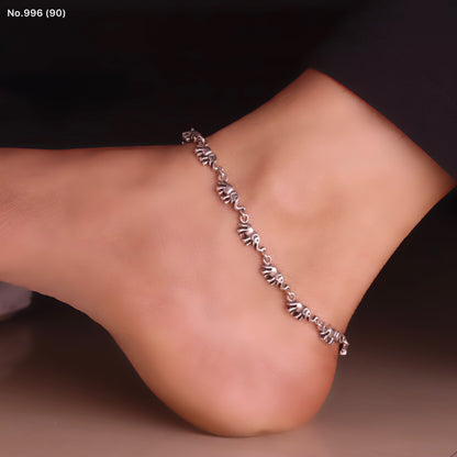 Royal Elephant Silver Payal for Women