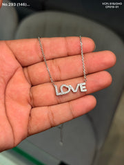 Love charm silver chain pendant