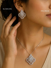 Aarohi shine silver pendant set for women