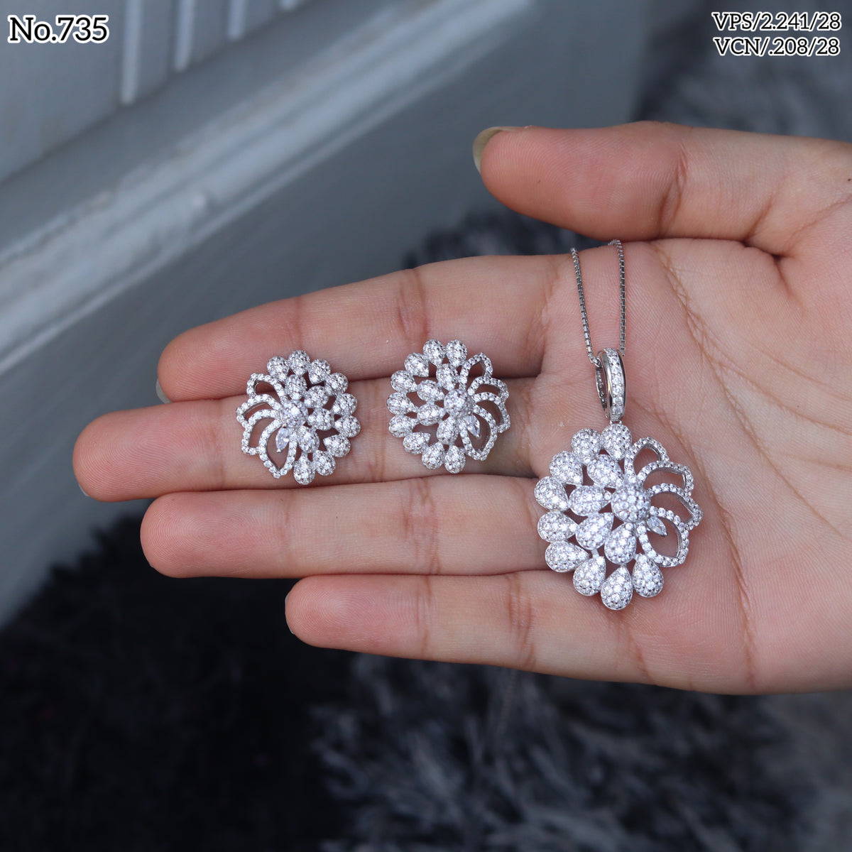 Silver Pendant Set Complete Your Look with V One Jewellery – V