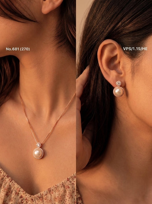 Pearlina silver pendant set for women