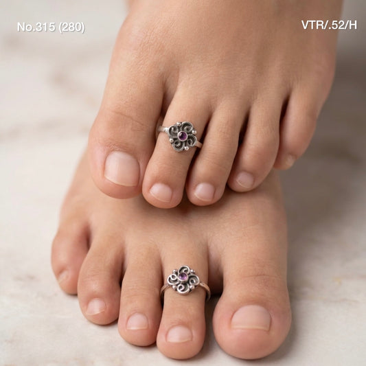 Crystal dew silver toerings for women